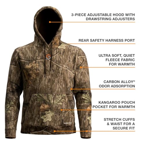 ScentLok Midweight Stealth Hoodie - Odor-Absorbing Carbon Alloy Technology, Ultra-Quiet Fleece, Camo Hoodie for Men3