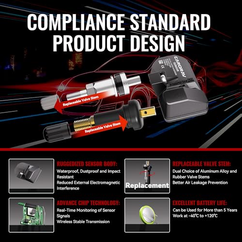 CARORAV TPMS Sensor GM, 4-Pack Tire Pressure Monitoring System Sensor Replacement for GM Chevy GMC Cadillac Buick, 315MHz OE Replaces for 13586335 13581558 13598771 13598772 - Image 6