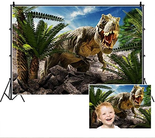 Telones de fondo de fotografía de dinosaurios 3D, vinilo Yeele de 9 x 6 pies, tiranosaurio de parque, fondo fotográfico, accesorios de estudio,