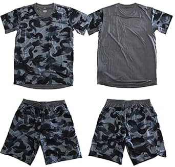 Amazon アディダス ブラッシュカモフラ柄 上下 セットアップ メンズ 半袖tシャツとショートパンツの上下組み L カレッジネイビーカモ ジャージ上下セット 通販
