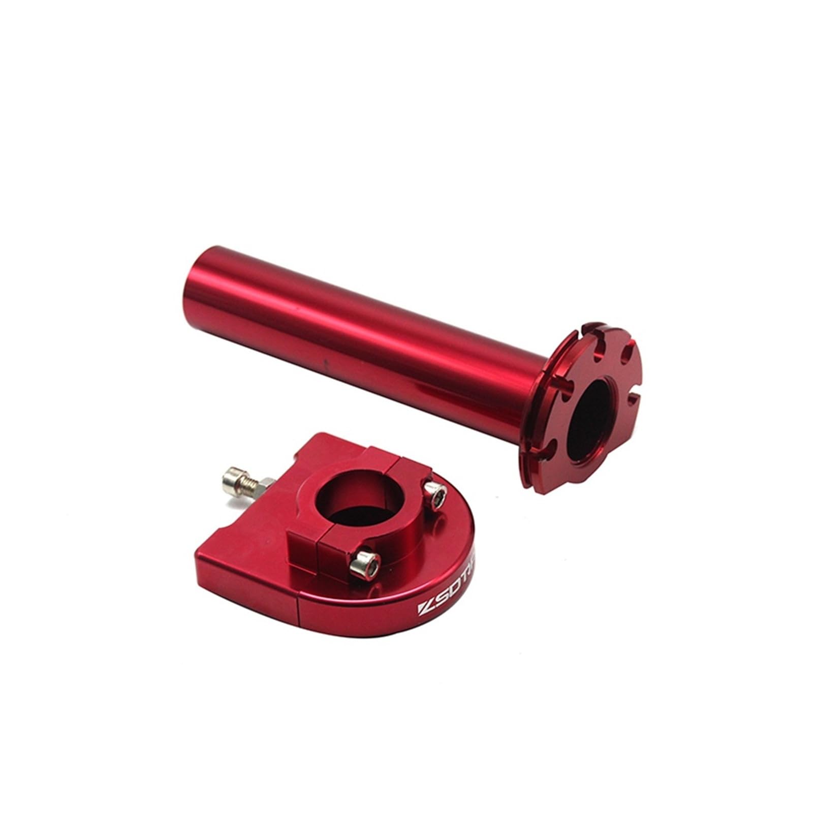 Troioium Red 22Mm Cnc Aluminum Motorcycle Throttle Quick Twister Grips +2 Pcs Throttle Cable Accelerator Moped Scooter Racing(Red)