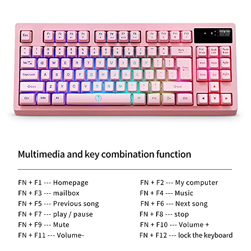 Zjfksdyx C87 Wireless Gaming Keyboard And Mouse Combo, Led Backlit Rechargeable 3800Mah Battery, Mechanical Feel Anti-Ghosting Keyboard + 7D 3200Dpi Mice For Pc Gamer (Pink) #TOP3