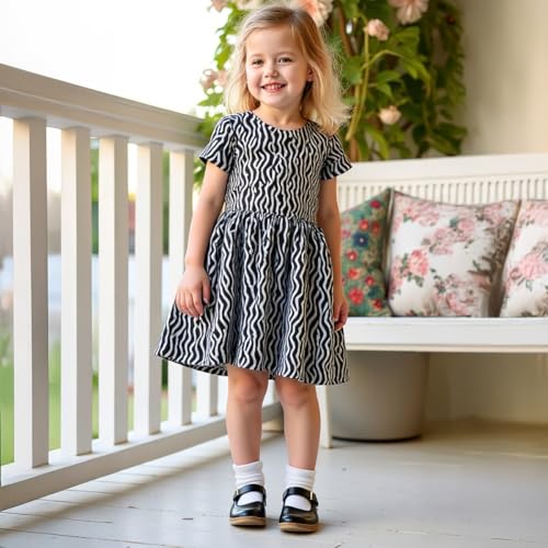 Girls' Sunflower Print Dress Set - Fun and Fashionable 3-9 Years2