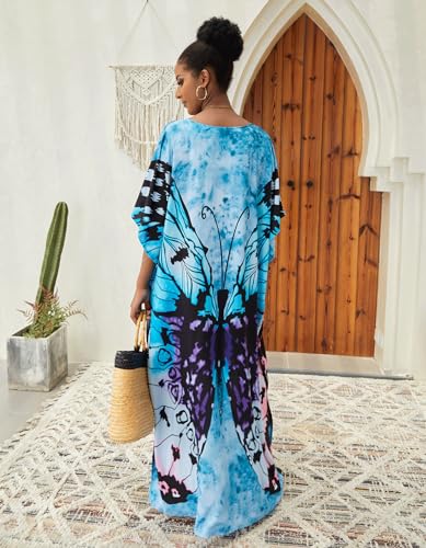 Image of NFVNKJ Women's Plus Size Beach Lounge Kaftan Maxi Dress Swimsuit Coverup for Women