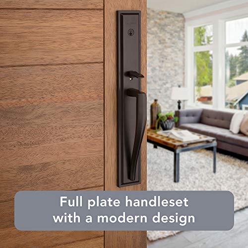 Baldwin Torrey Pines, Front Entry Handleset With Interior Lever, Featuring Smartkey Deadbolt Re-Key Technology And Microban Protection, In Venetian Bronze #TOP3