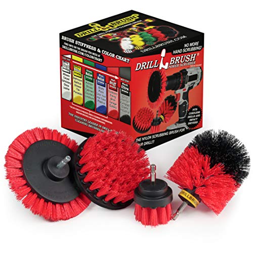 Drillbrush Red – Outdoor Power Scrubber Brush Kit - Garden, ...