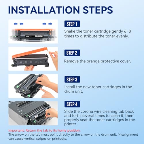 Image of TEINO Compatible TN830XL Toner Cartridge Replacement for Brother TN830XL TN830 XL TN 830 Toner for HL-L2460DW DCP-L2640DW HL-L2420DW HL-L2405W MFC-L2820DW HL-L2480DW HL-L2400D Printer (Black,2 Pack)