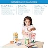 Melissa & Doug Freestanding Wooden Fresh Mart Grocery Store - Supermarket Pretend Play - FSC-Certified Materials & Fridge Groceries Play Food CartonsToy Groceries