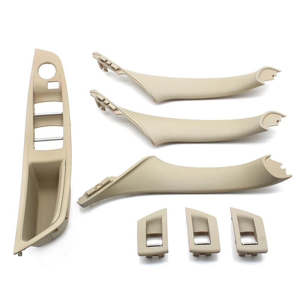 HLWXMDZ for F10 F11 F18 520 523 525 528 51417225865 LHD Car Inner Passenger Door Panel Handle Pull Trim Cover (LHD Oyster 7pcs)