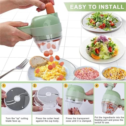 Set cortador de vegetales 4 en 1 portátil miniatura 5