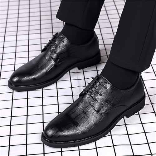 Men's Lace Up Genuine Leather Dress Shoes Large Size Business Formal Wedding Groom Height Increasing British Brogue Footwear3