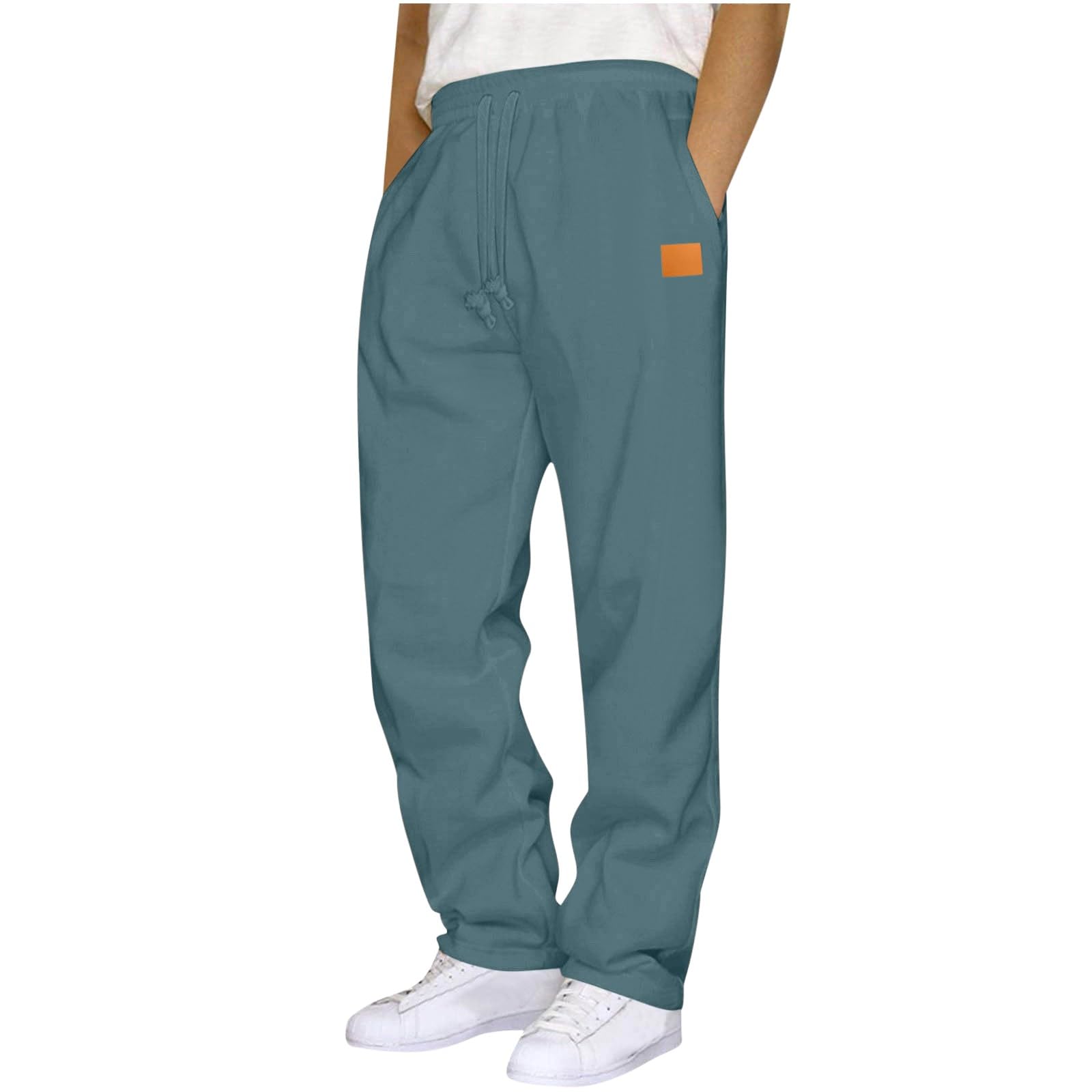 Mens Sweatpants Casual Elastic Waist Athletic Pants Relaxed Fit Hiking Workout Running Joggers with Pockets