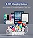 Honcila Charging Station for Multiple Devices, 6 Port 50W Fast Multi Charger Station Charging Dock with 6 Mixed Charging Cables for iPhone, iPad, Kindle, Tablet, Cellphone and Others