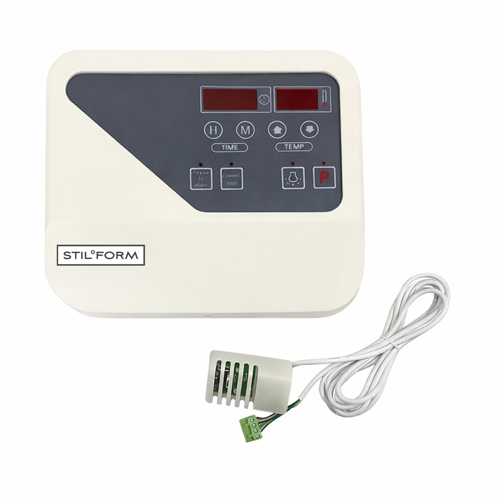 Estufa para sauna Thermolux de 4,5 kW con control táctil, sin piedras de sauna, calentador de sauna eléctrico finlandés Gunmetal, dispositivo de calentamiento de sauna eléctrico, juego de sauna
