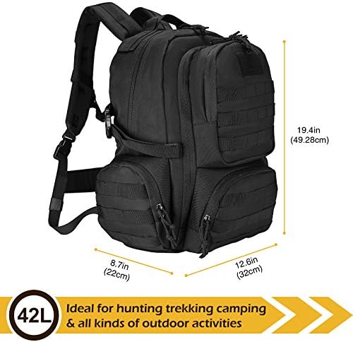 ProCase Tactical Backpack Molle Assault Rucksack for Men, 42L Rugged Strong Tough Large Military Go Bag Survival Backpack, Army Combat Bag for Mountain Crossfit Trekking Camping Travel