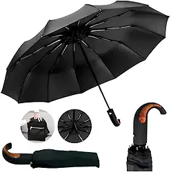 Guarda Chuva Reforçado Automático Resistente Ao Vento - Cabe Na Bolsa Mochila Modelo Compacto