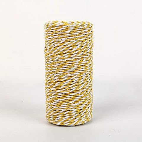 NewTrend 328 Feet Cotton Twine for DIY Craft, Packing, Decoration and Gardening,3Ply Durable String and Eco-Friendly(Yellow) Cover
