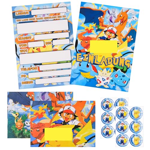Thingehoy 12 Stück Einladungskarten Kindergeburtstag Einladung Geburtstag Invitations Card Party Einladungskarten Deutsch