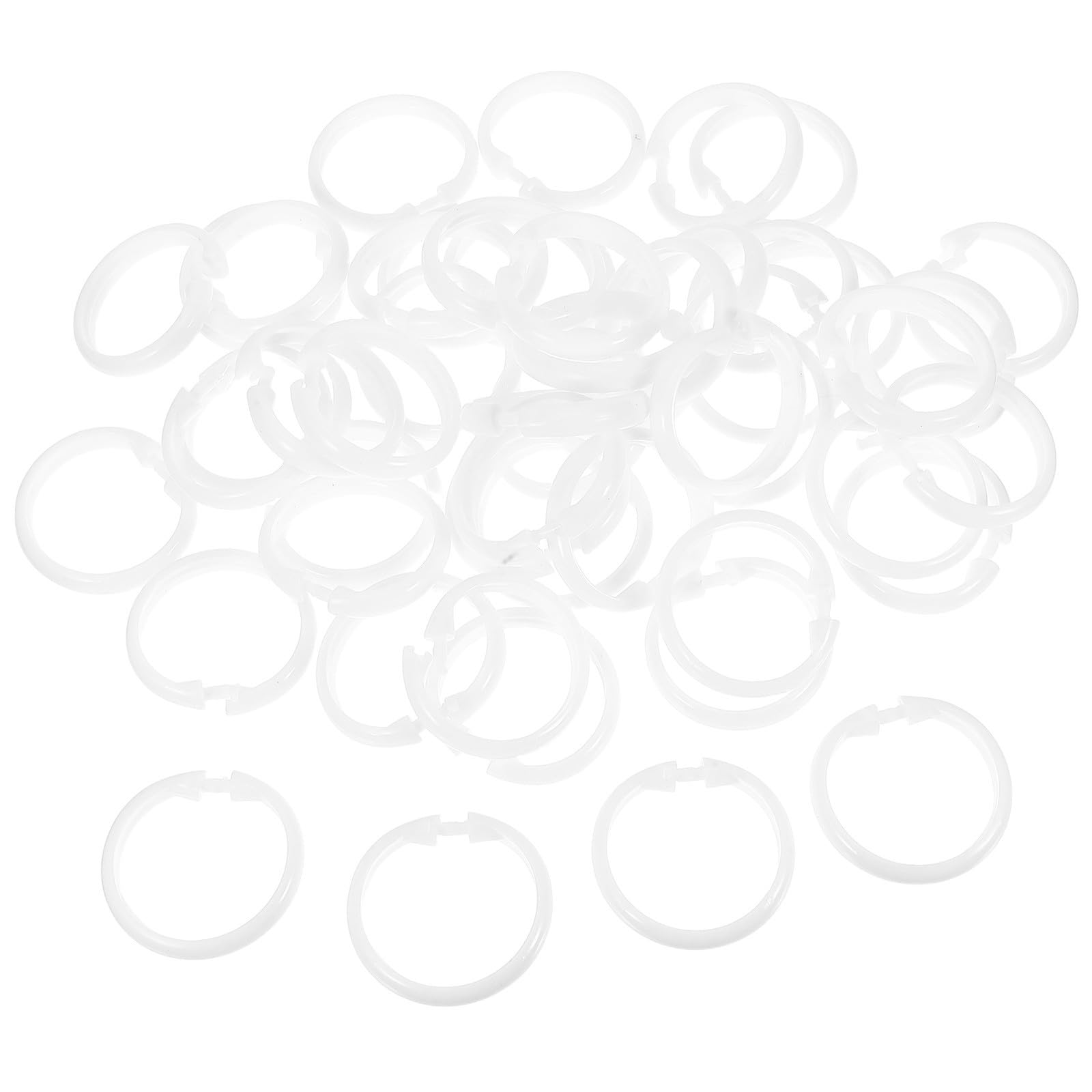 Anillos de Cortina de Plástico Blanco para Barras de Techo Redondos