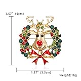Metallart: Legierung XZFCBH Brosche Vintage Emaille Giraffe Broschen Weihnachten Elch Giraffe Girlande Bogen Strass Gemalt Öl Brosche Frauen Nettes Kleid Schmuck Geschenke 1