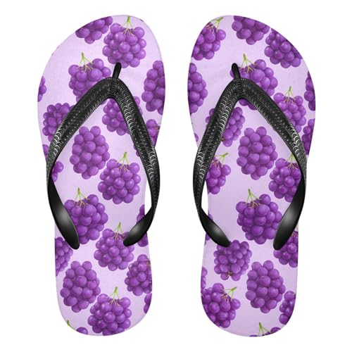 Grape Lilac Flip Flops for Beach Thong Sandals Anti-slip Lightweight Flat Slippers for Summer Outdoor Travel