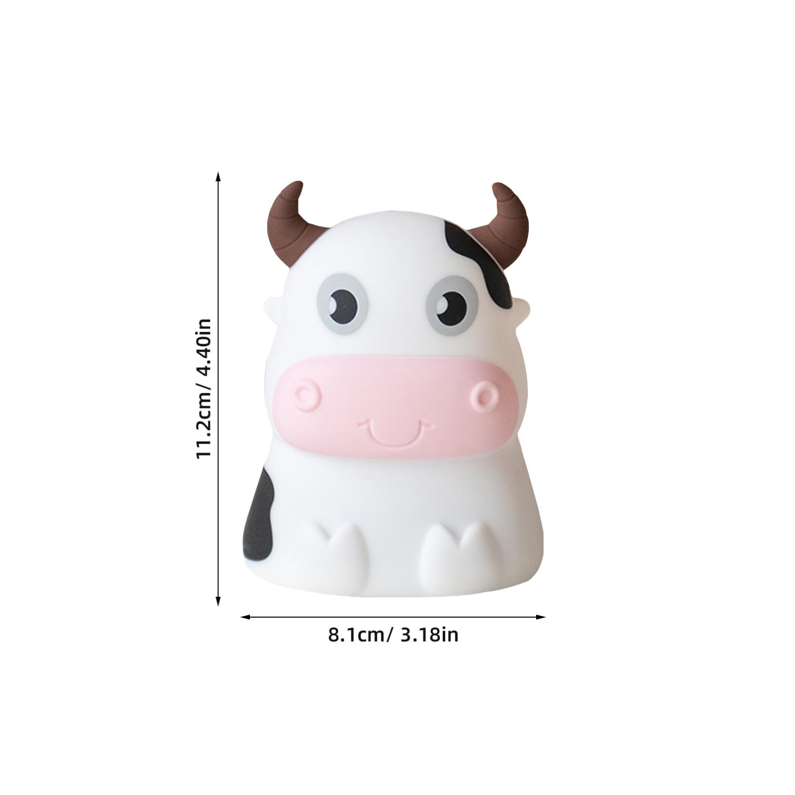 Luz Nocturna de Silicona Forma de Vaca para Dormitorio Infantil Luz Quitamiedos para Bebés Multicolor para Habitación de