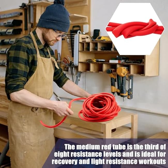 1 Roll Resistance Tubes Latex Elastic Tubing 50ft Exercise Bands Exercise Tubing for Physical Therapy, Lower Pilates, at Home Workouts, Rehab Core Exercise