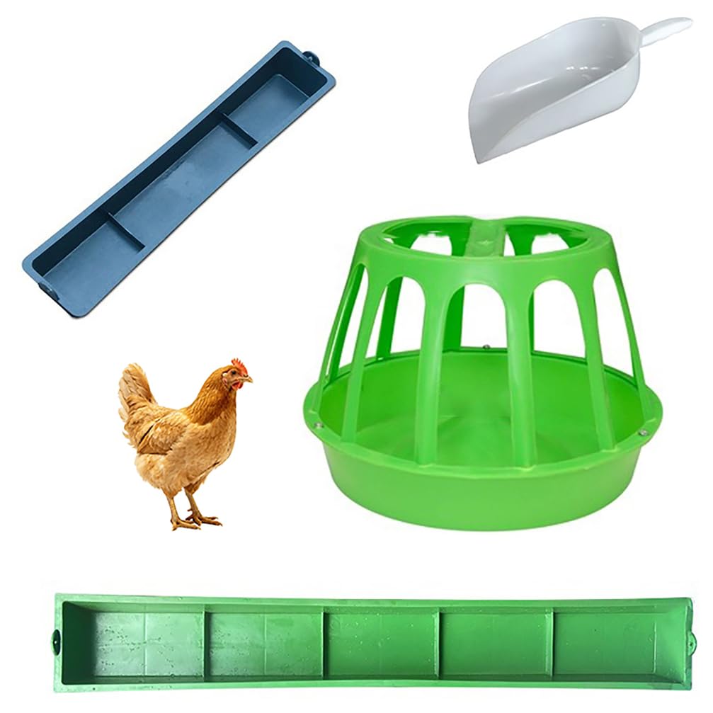 WYRNOBRX Chicken Coop Feeder Trowel with Material Poultry Feeders Hanging Chicken Feeder Trough Water Trough for Pigeon Parrots Chicks Quail Duck Bird Poultry Animal,Blue/A