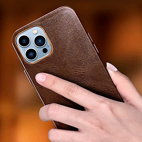 Étui en cuir de vachette véritable de luxe pour iPhone 14 Pro Max