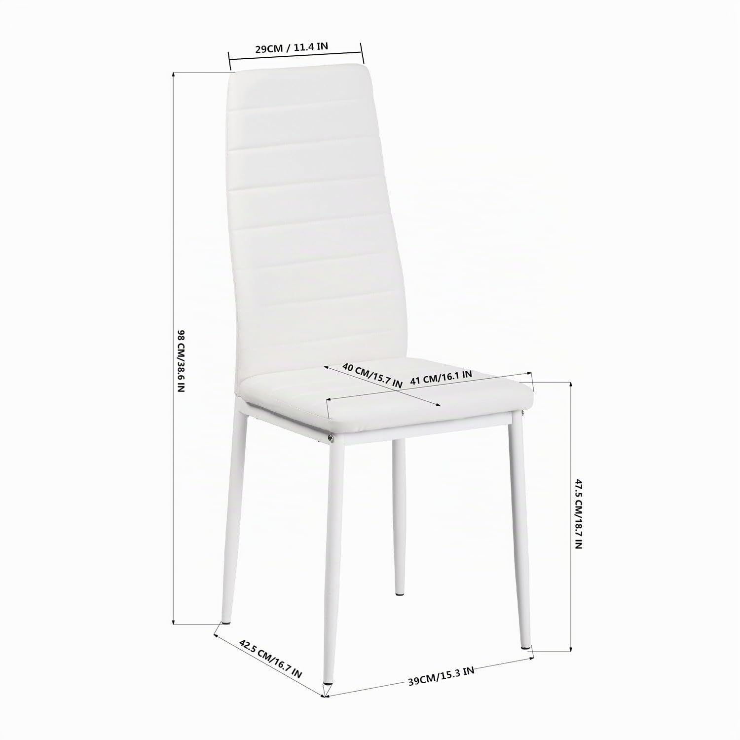 Ensemble de salle à manger rectangulaire en bois de chêne blanc avec 4 chaises blanches modernes 120 x 70 x 75 cm