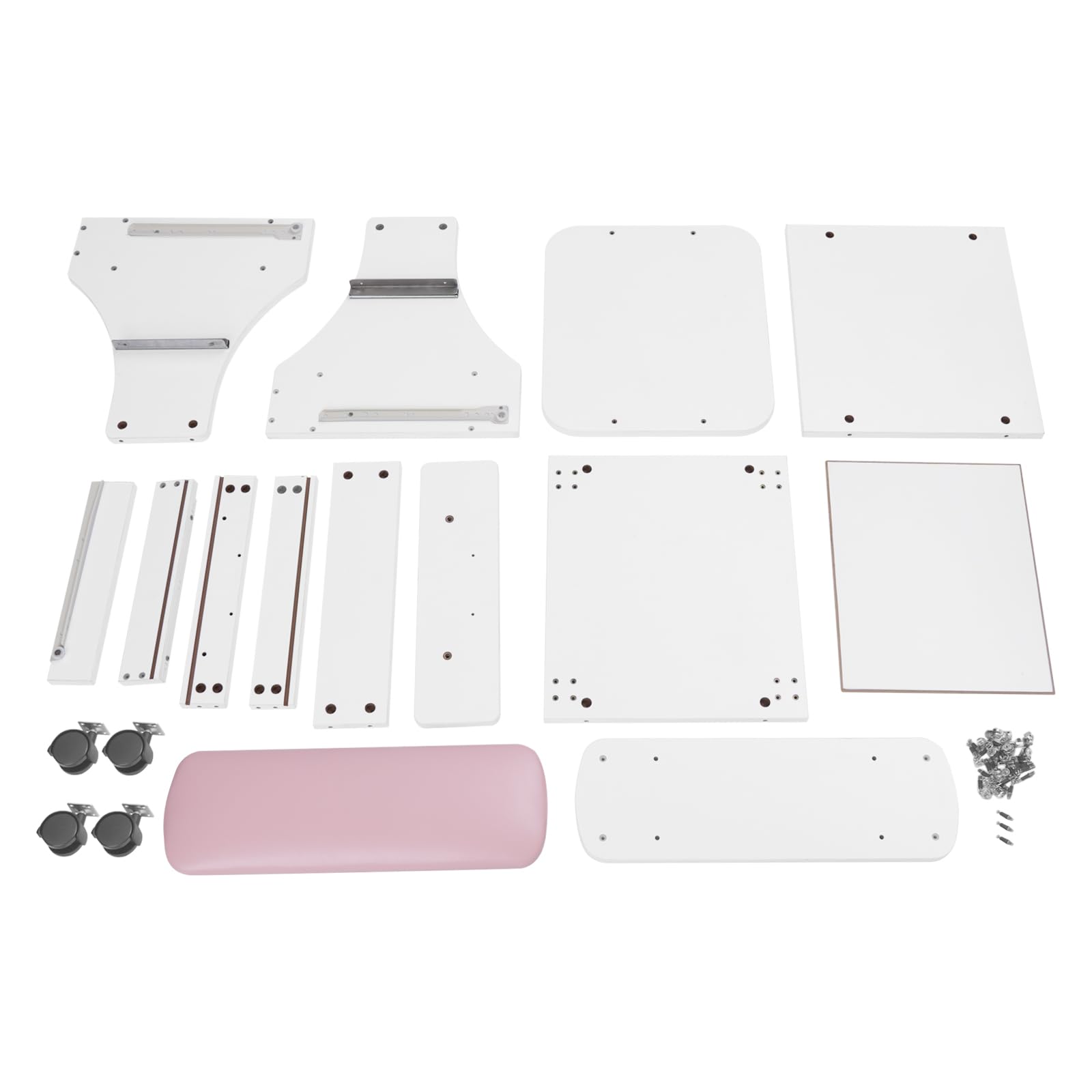 Chariot de service coiffure 3 niveaux 50 kg roulettes rose 52x41x55 cm manucure pédicure