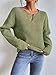 RICHSTORY Womens Sweaters Casual Drop Shoulder Long Sleeve Pullover Tops Loose fit V Neck Lightweight Knit Sweater Shirt Trendy Fall Fashion Clothes 2025 Green S
