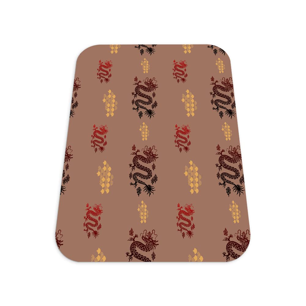 Coloray Tapis sous la Chaise 100x70 cm (arrondir 15 cm) Gaming Grand Tapis de Protection Vinyle - Modèle de Dragon Asiatique