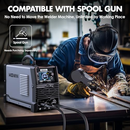 Image of 180A MIG Welder Machine, 110V /220V Dual Voltage Gas /Gasless Flux Core /Lift TIG /Stick /Spool Gun 5-in-1 Synergic Welding with 2T /4T, Portable Welders for Beginner, DIYers & Professionals