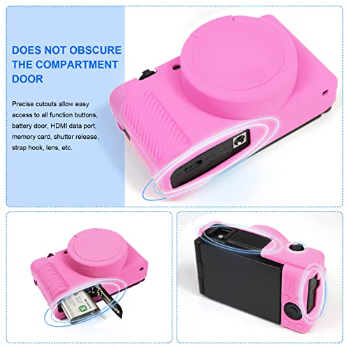 Easy Hood Camera Case For Sony Zv-1 Camera Removable Lens Cover,Anti-Scratch Silicone Soft Camera Case Compatible With Sony Zv-1 Zv1 Camera(Pink) #TOP3