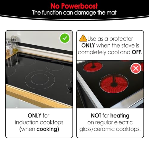 Image of Extra -Large Translucent Induction Cooktop Protector Cover Mat 20.4 inch x 30.7 inch(Magnetic) | 230C (450℉) Heat-Resistant | Range Covers for Electric Stove | Multi-Use Silicone Mat (TSMGTS4)