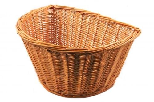 Ammaco Bicycle D-Shape Wicker Bike Handlebar Front Basket Shopping Picnic 18"