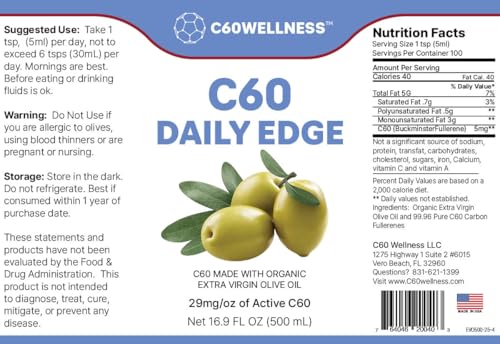 Aceite de oliva orgánico C60 Wellness 500 ml miniatura 2