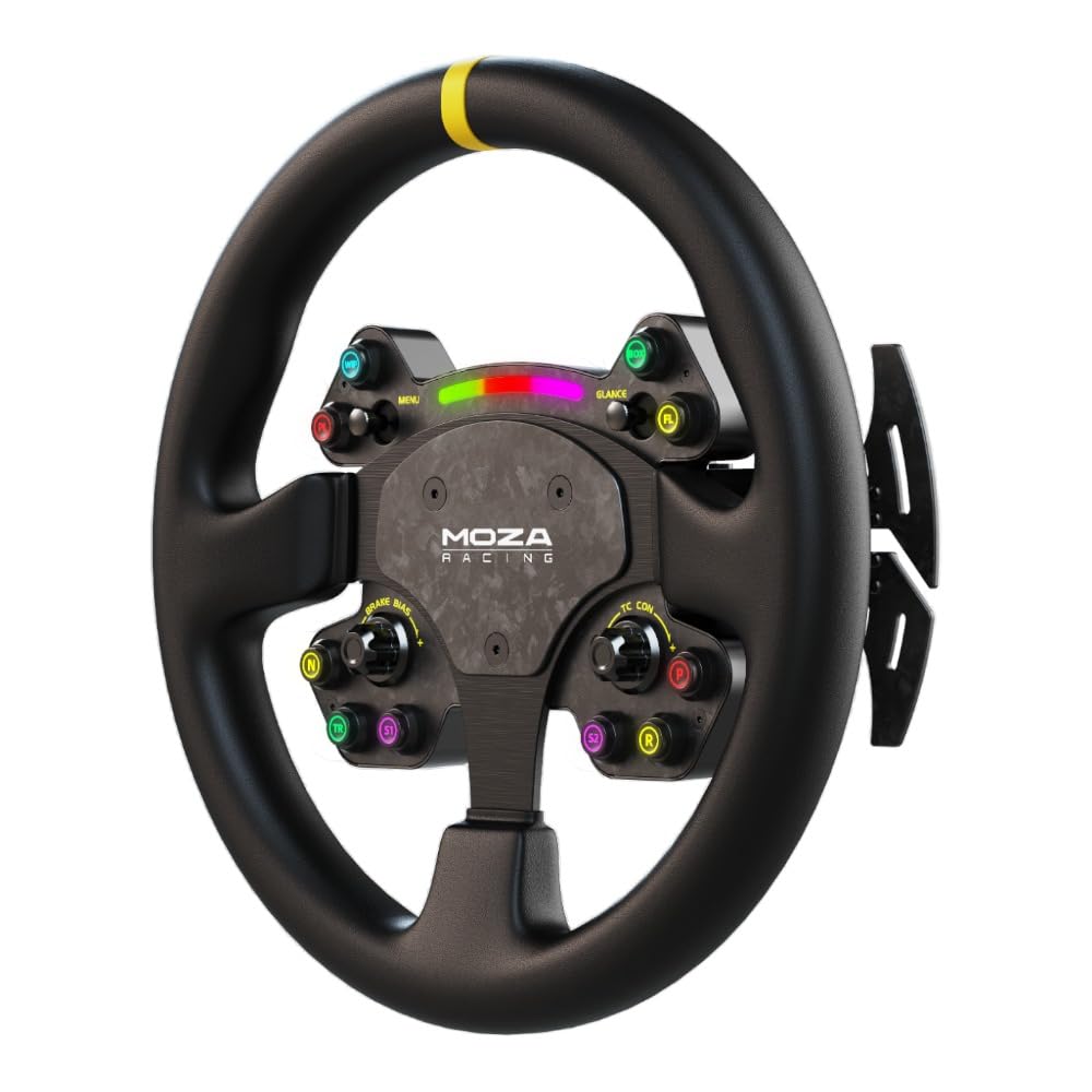 MOZA RS V2 Lenkrad, Rund - Leder (33 cm)