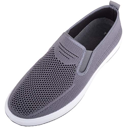 Image of ABSOLUTE FOOTWEAR Mens Twin Gusset Breathable Leisure Pumps Trainers Shoes, Grey, UK 9 / EU 43
