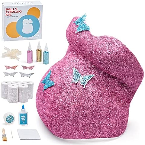 HomeBuddy Belly Cast Kit pregnancy - DIY Pregnancy Belly Casting Kit for Expecting Moms, Unique Keepsake Pregnancy Casting Belly Kit, Belly Cast Kit Gift with Decorating Kit and Beely Painting Kit Cover