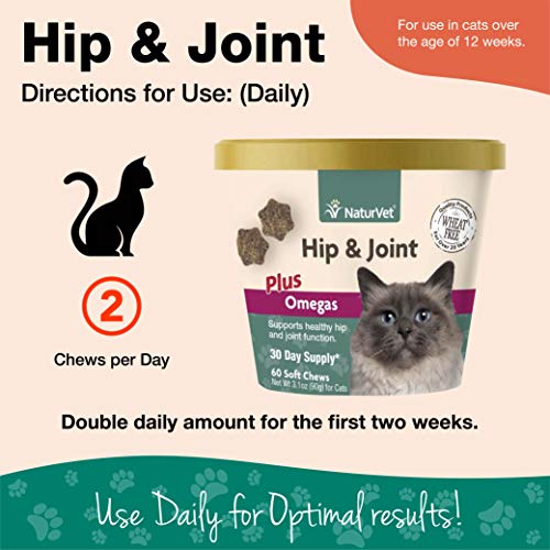 NaturVet – Hip & Joint for Cats Plus Omegas – 60 Soft Chews – Help Supports Healthy Hip & Joint Function – Enhanced with… - Image 4