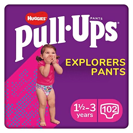 Bragas absorbentes Huggies Pull Ups Explorers, tallas 5, 1,5 a 3 años (12-17 kg), niña, 3 x 34