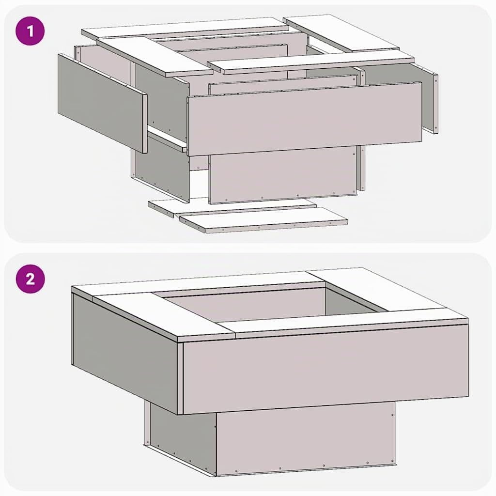 vidaXL Hoguera Marrón 80 x 80 x 40 cm Acero autopatinable, Hogar Moderno Cuadrado, Calentador Exterior Resistente para Jardines y Terrazas, Diseño Cool para Reuniones Sociales | Hecho de acero duradero, diseñado para quemar madera eficiente, Construido,