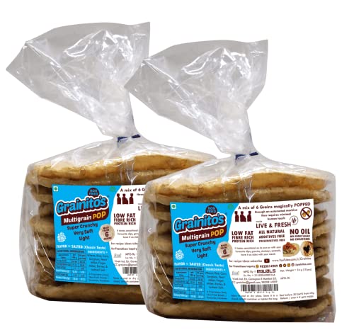 Image of Grainito's Grainitos Healthy Multigrain Papad,Not Baked Not Fried-Its Popped(54G X 2)(Salted-A Classic Taste)