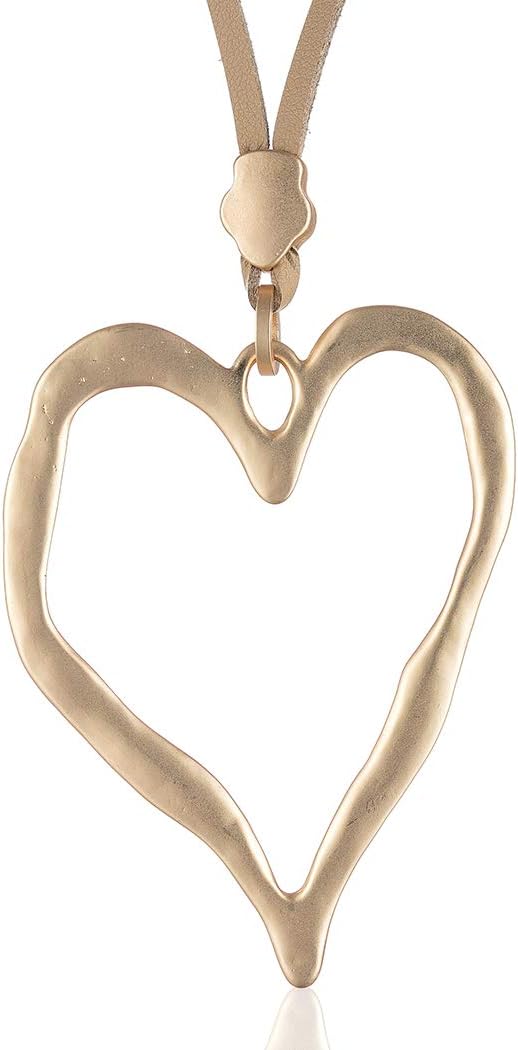 Love Heart Pendant Necklace for Women Fashion Jewelry Long Chian Sweater Necklaces