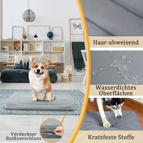 Exquilnova Bezüge für Hundebetten, Ersatz Bezug für Hundebett, Wasserdicht und Abnehmbarer Bezug für Hundekissen mit Reißverschluss für Hundematte Hundematratze Hundesofa, Nur Bezugsdeckel (Grau, M)