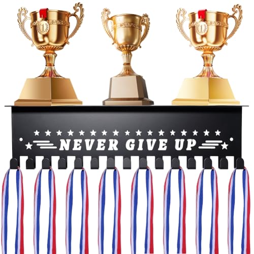 Rangement de récompenses sportives mural pour éviter d'emmêler les médailles et rubans