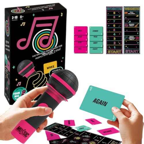 YOYOKIT Music Party Game, 2-10 Players Grab Karaoke Singing Challenge Board Card Games for Family & Friends with 250 Song Lyric, Ideal for Hilarious Nights, Birthday Party, 8+ Year Olds