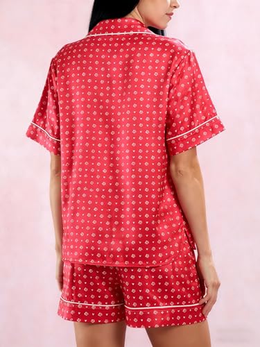 Image of Yiulangde Cowboys Boot Pajamas for Women Y2k 2 Piece Heart Bow Preppy Pjs Coquette Short Sleeve Shirts Matching Pj Shorts Set